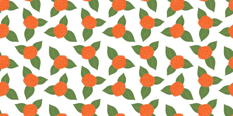 Poses florales sin costuras Patrón sobre fondo blanco Diseño floral repetitivo de primavera para impresión Textura vectorial plana de verano Ornamento minimalista botánico Fondo natural para textiles y envolturas