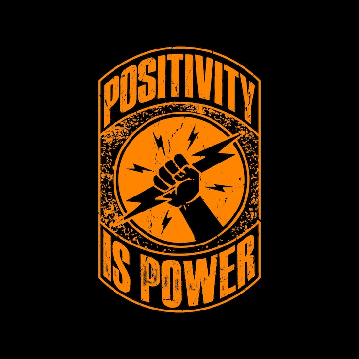 Vector la positividad es poder diseño de camiseta tipográfica