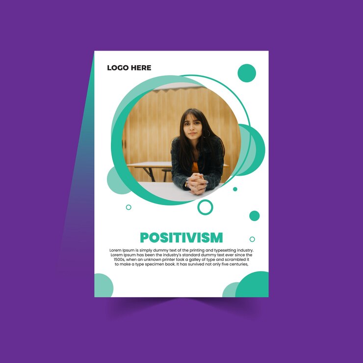 Positivismo concepto plantilla de diseño de cartel de volante