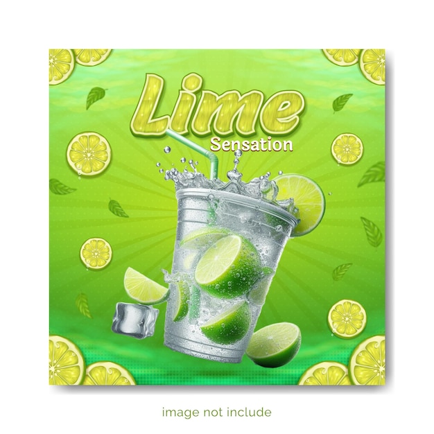 Post de diseño para una bebida gaseosa con sabor a lima