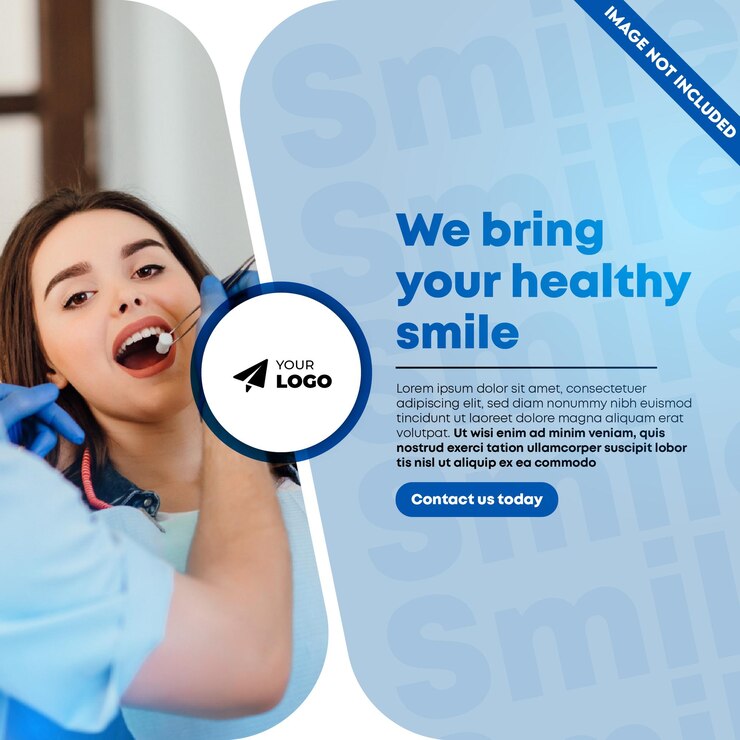 Post de Instagram de un dentista y diseño de banners en las redes sociales