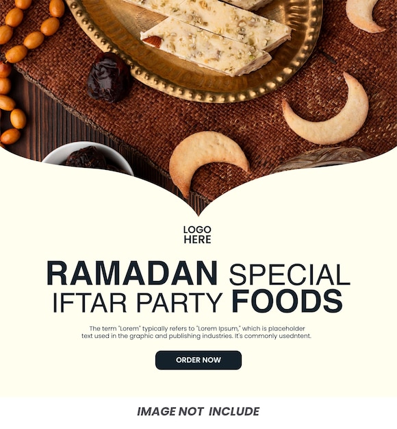 Post en las redes sociales Diseño especial de Ramadán