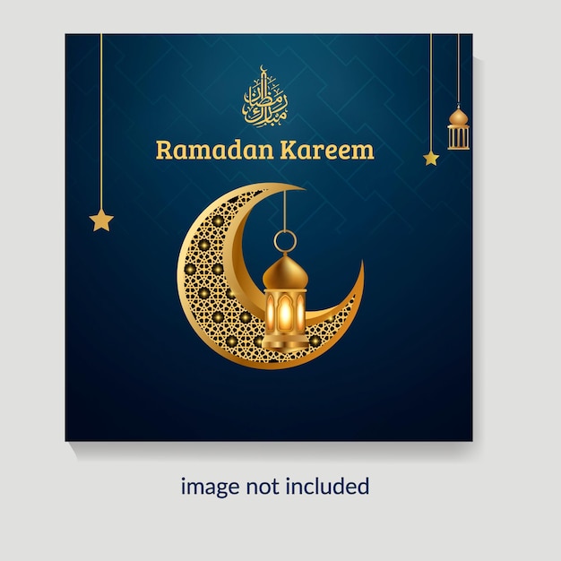 Vector post de las redes sociales y el diseño de instagram de kareem ramadan moon night