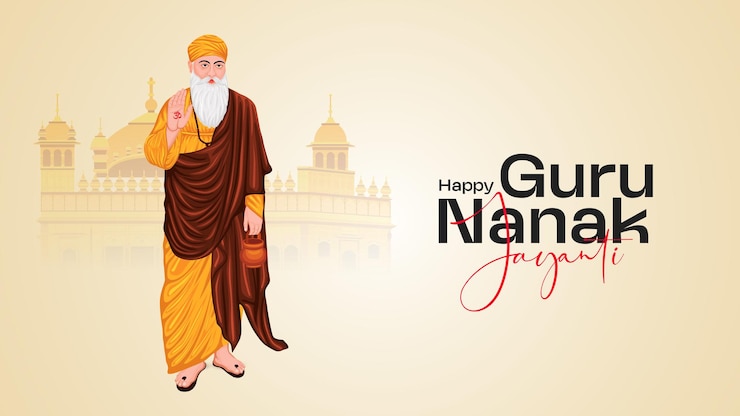 Vector post en las redes sociales de guru nanak jayanti