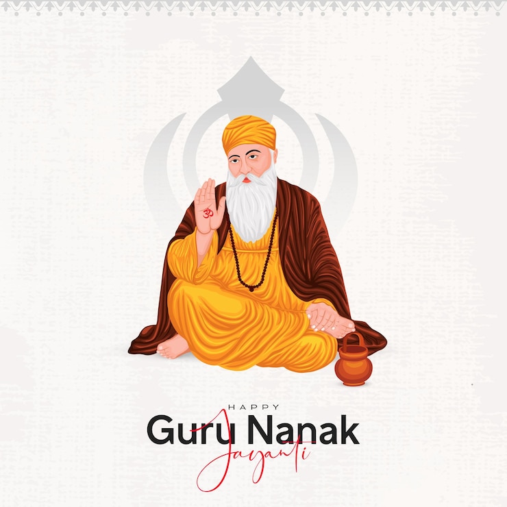 Vector post en las redes sociales de guru nanak jayanti