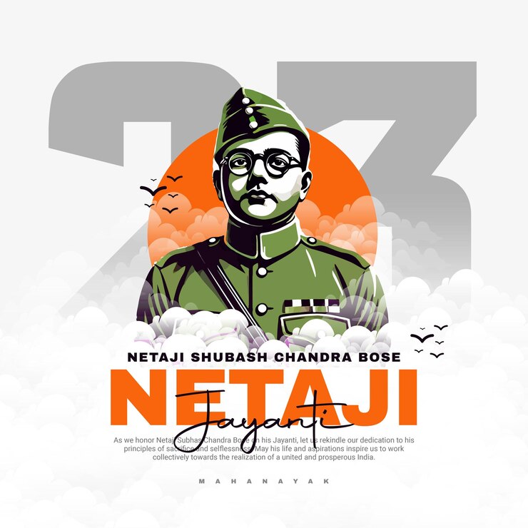 Vector post en las redes sociales de netaji shubash chandra bose jayanti y parakram diwas el 23 de enero en la india