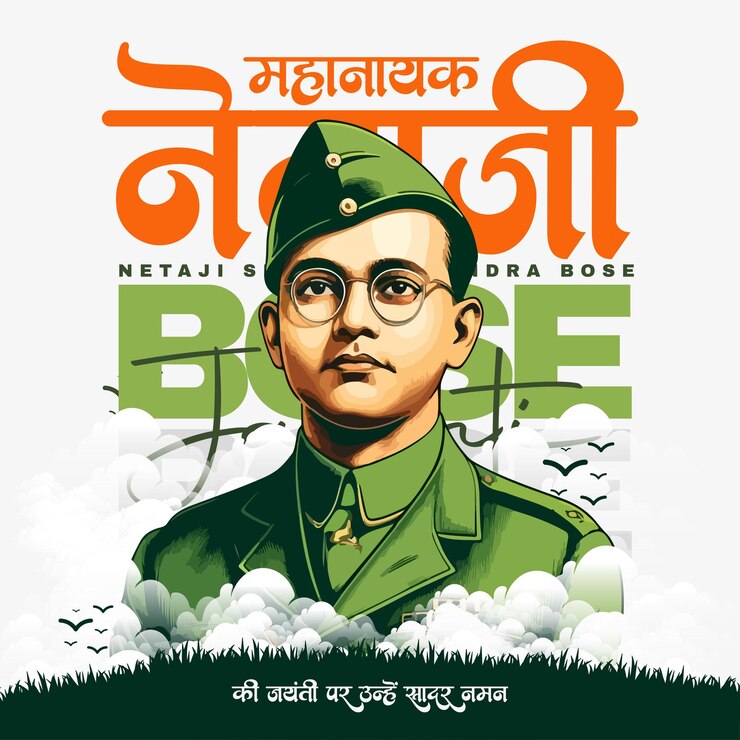 Vector post en las redes sociales de netaji shubash chandra bose jayanti y parakram diwas el 23 de enero en la india