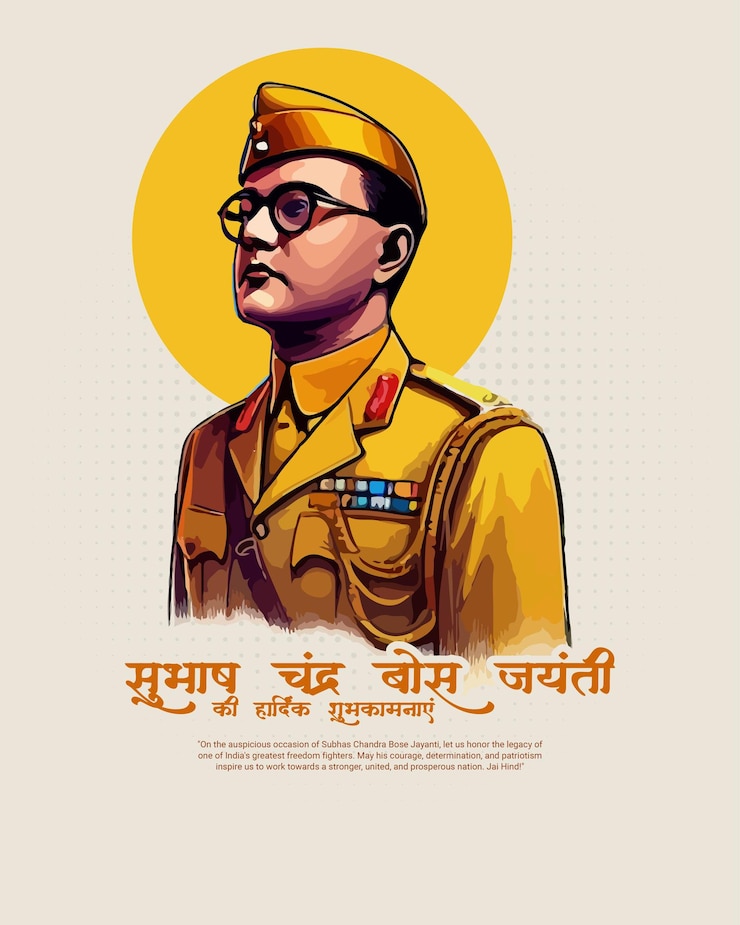 Vector post en las redes sociales de netaji shubash chandra bose jayanti y parakram diwas el 23 de enero en la india