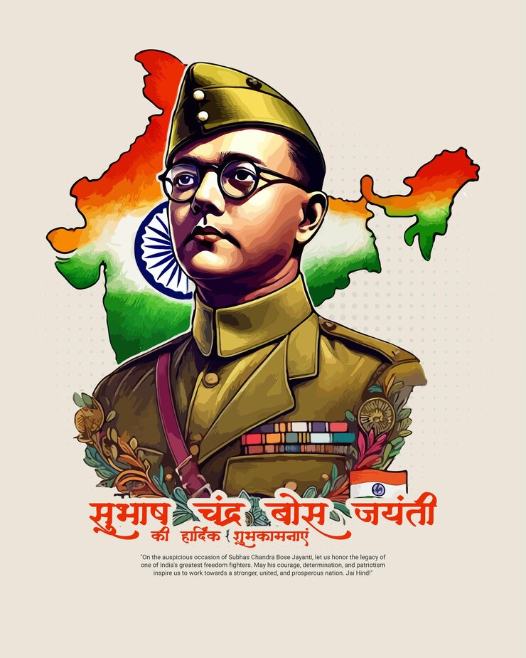 Vector post en las redes sociales de netaji shubash chandra bose jayanti y parakram diwas el 23 de enero en la india