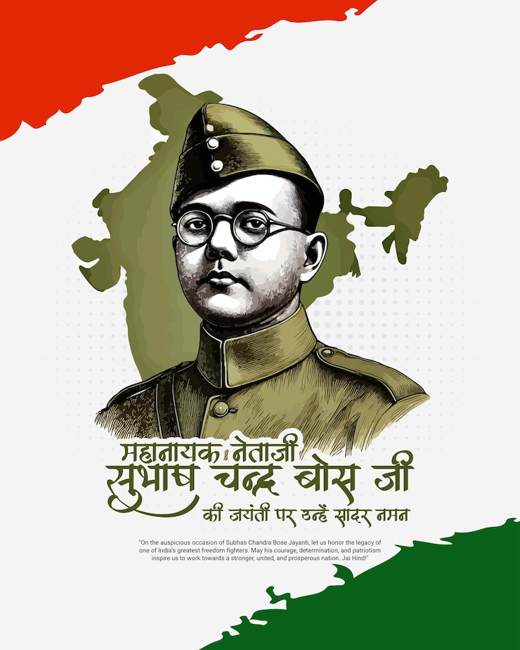 Vector post en las redes sociales de netaji shubash chandra bose jayanti y parakram diwas el 23 de enero en la india