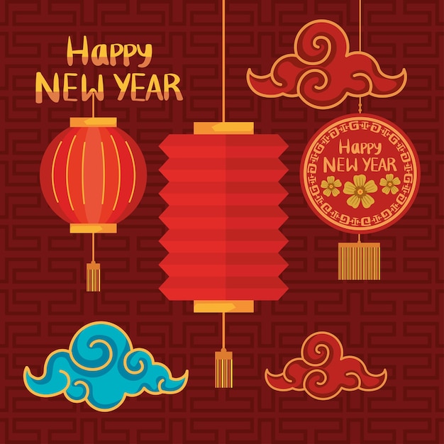 Postal de año nuevo chino