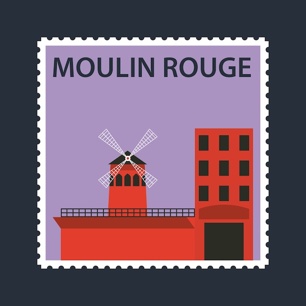 postal de cabaret moulin rouge