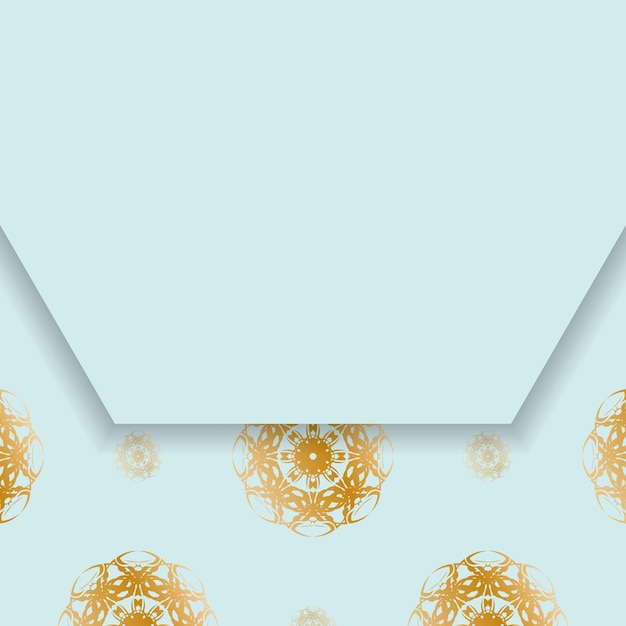 Postal color aguamarina con un lujoso estampado dorado para tus felicitaciones.