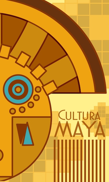 Vector postal de cultura maya