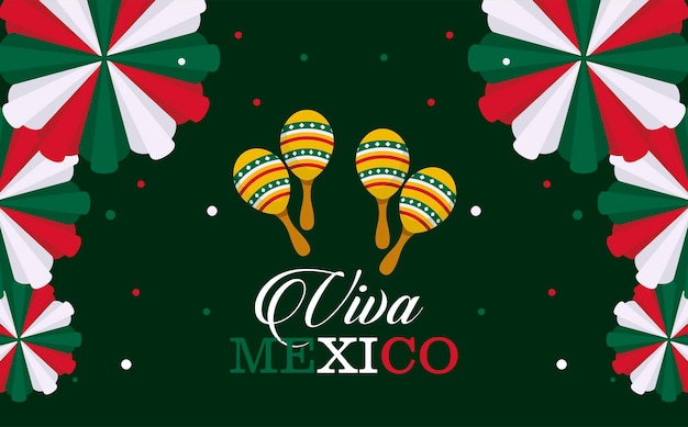 Vector postal del día de la independencia de méxico