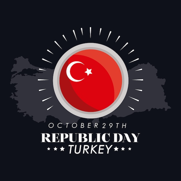 Vector postal del día de la república de turquía