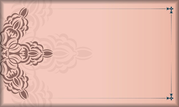La postal es de color rosa con adornos indios y está lista para imprimir