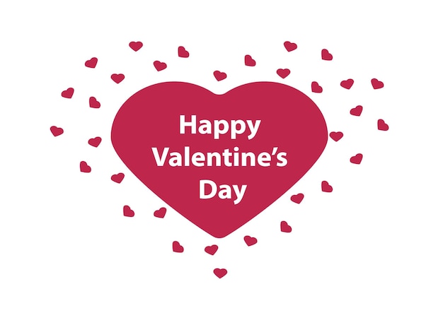 Postal Feliz Día de San Valentín A4 corazones en colores Viva Magenta vector