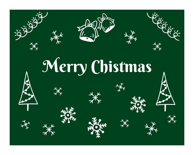 Postal de feliz Navidad en estilo doodle
