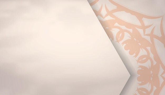 Postal de lujo en color beige con espacio para su texto y adornos Plantilla lista para imprimir Ilustración vectorial