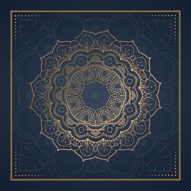 Vector postal de mandala de adorno de lujo