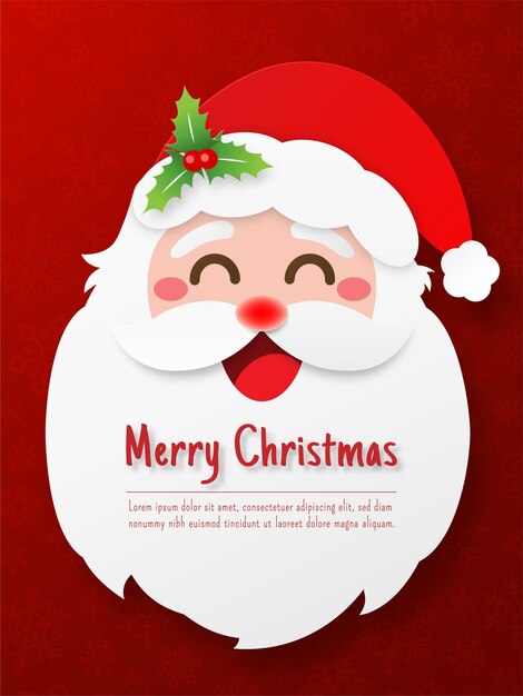 Postal de Navidad una cara de Santa Claus con espacio de copia en su bigote