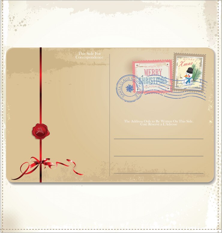 Vector postal navideña vintage