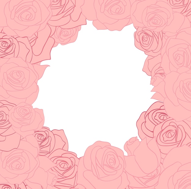 Postal con rosas delicadas y lugar para texto Elemento vectorial para folletos de invitaciones