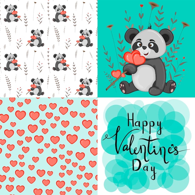 Una postal para las vacaciones del Día de San Valentín. ilustración vectorial Plantilla para una postal.