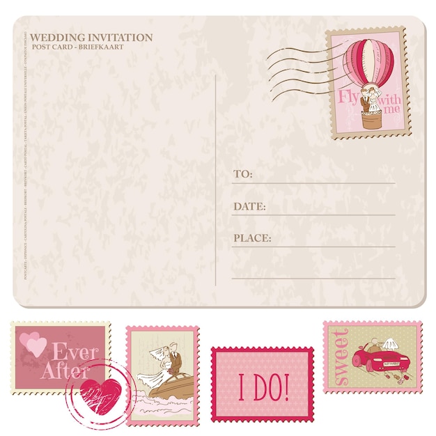 Postal Vintage con Sellos Postales