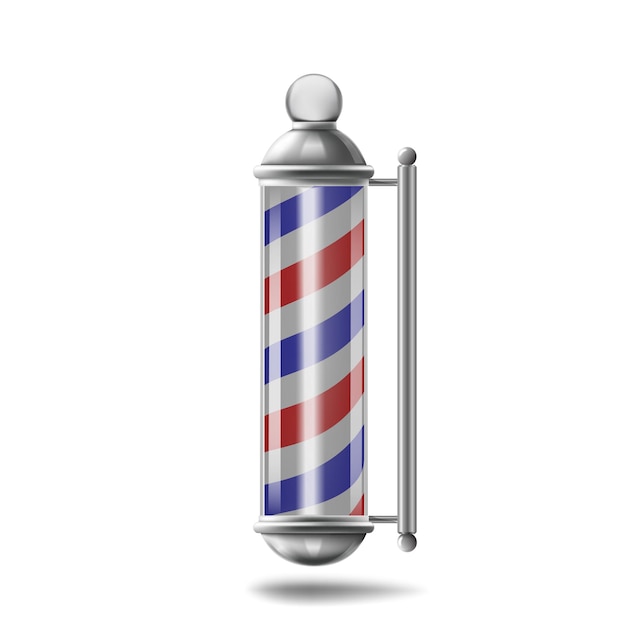 El poste de barbería está aislado.