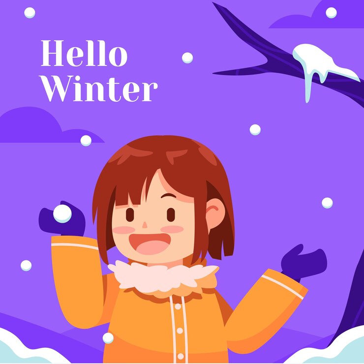 Vector poste de diseño de invierno con estilo de diseño plano