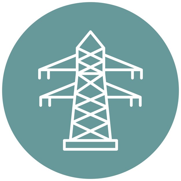 un poste eléctrico con un círculo azul a su alrededor
