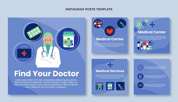 Vector poste de ig médica de diseño médico plano