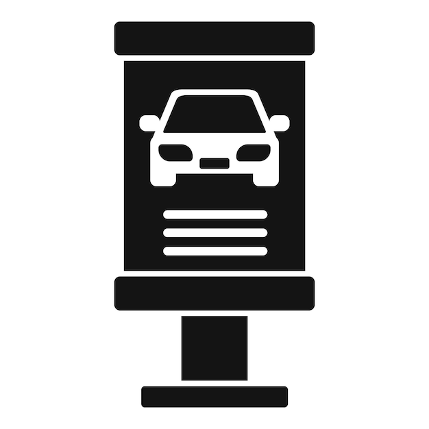 El poste de la luz de la calle de la ciudad muestra un cartel publicitario de automóviles