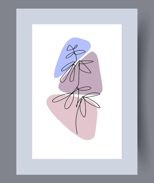 Poste de vector de arte de pared imprimible. Diseño minimalista dibujado a mano para interiores escandinavos.