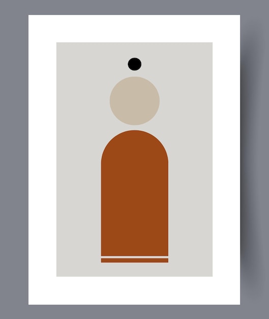Poste de vector de arte de pared imprimible. Diseño minimalista dibujado a mano para interiores escandinavos.