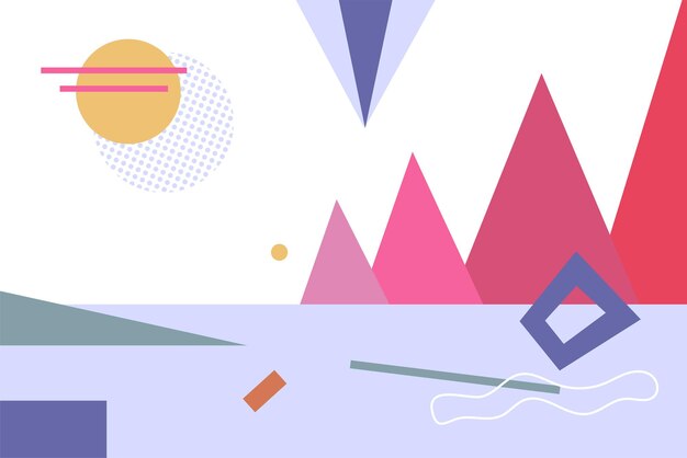 Póster abstracto formas geométricas color muy peri portada cubismo estilo malevich ilustración de moda