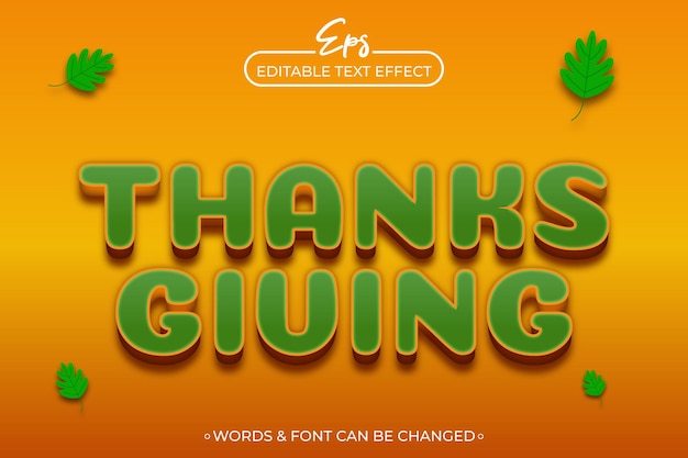 Poster de agradecimiento con plantilla de efecto de texto editable