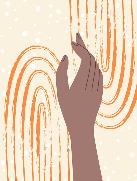 Poster de arcos abstractos creativos con la mano