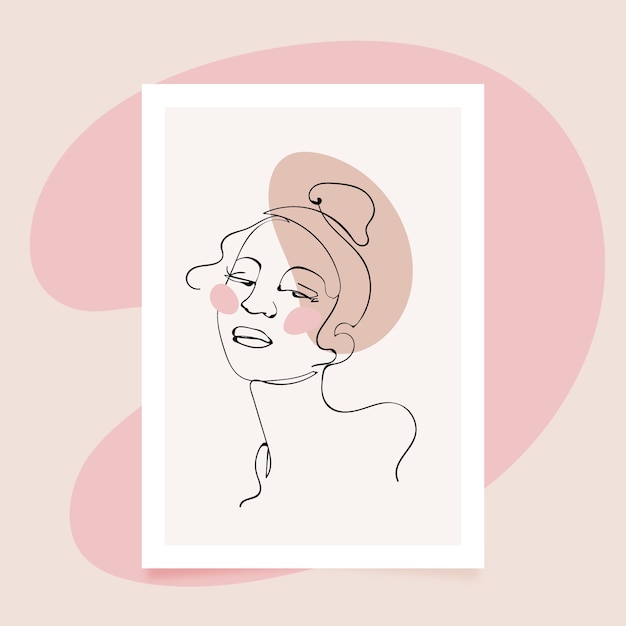 Póster de arte de una línea dibujado a mano