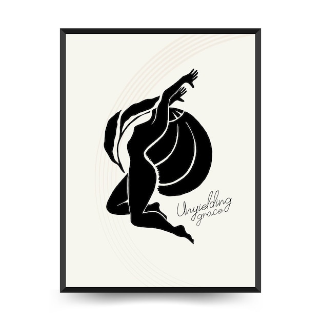 Poster de arte moderno con cuerpo de mujer y flor Matisse Conjunto abstracto estético Decoración moderna boho