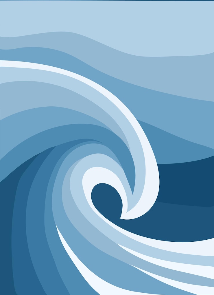 Vector póster de arte de pared con ola de mar abstracta