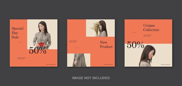 Póster de banner de diseño de redes sociales minimalista de moda