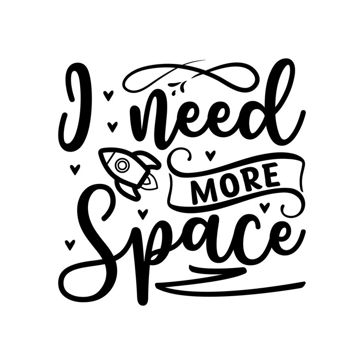 Vector un póster en blanco y negro con las palabras necesito más espacio.