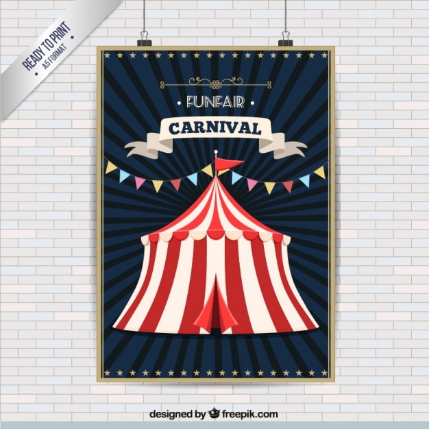 Vector póster de carpa de carnaval