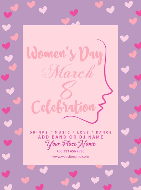 Vector poster de la celebración del día de la mujer en las redes sociales
