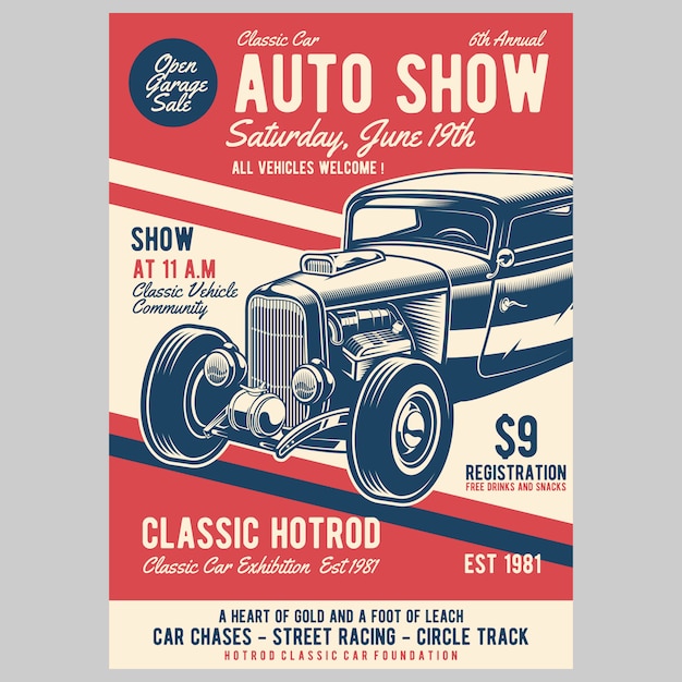 Póster clásico de Hotrod