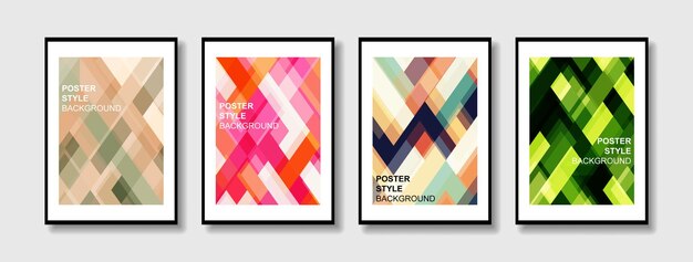 Póster de color minimalista de diseño moderno y cubierta de fondo degradado geométrico