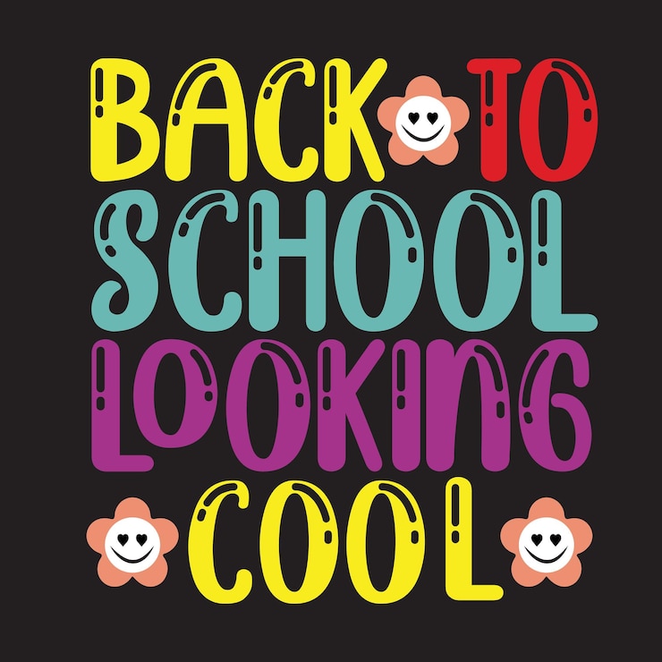 Un póster colorido que dice que el regreso a la escuela se ve genial.